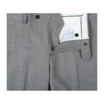 Men Renoir Flat Front Pants 100% Soft Wool Super 140s Classic Fit 508-5 Lt Gray image 6