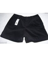 NWT Lacoste Black Corduroy Cuffed Shorts Misses Size 8 Cotton - £23.45 GBP