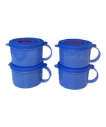4 Tupperware Blue CrystalWave Plus Microwavable Soup Mug with Vented Sea... - $46.79 CAD
