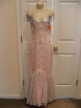 NWT $196 pink/silver prom/pageant formal occasion strapless mermaid gown sz 5/6 - £101.78 GBP