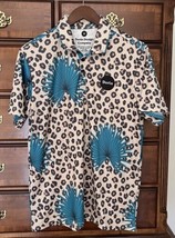 Duvin Designs Cheetah Palm Leaf Short Sleeve Polo Shirt Golf MEDIUM perf... - $24.72