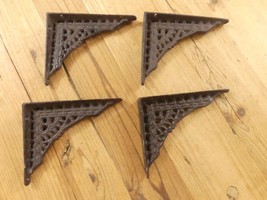 4 Antique Style Shelf Brace Wall Brackets Cast Iron SMALL 5 x 4 *ROUGH P... - $21.99