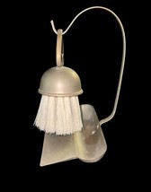 Vintage Mid Century Modern Dustpan & Brush Set Metal Hanging Hearth Broom Set image 3