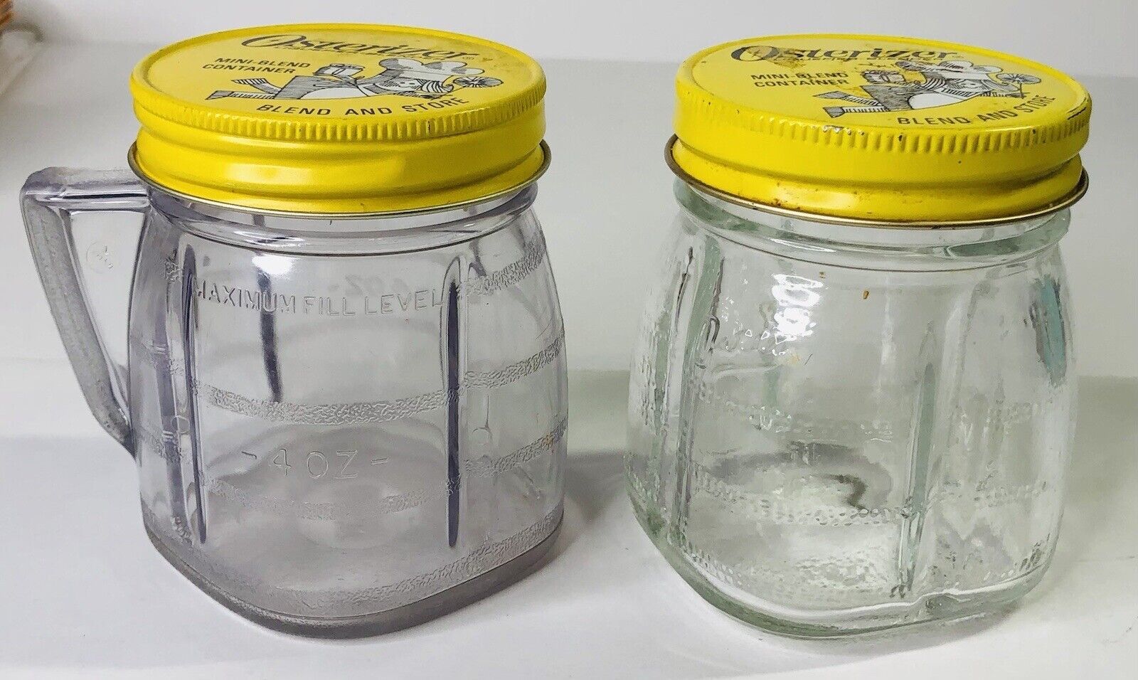 Vintage Oster Osterizer Blend & Go ( 1 Plastic 1 Glass  ) 8 oz Containers - $9.74