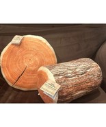 2024 Target Bullseye Set of 2 Wood Log/Slice Velvety Soft Pillows NEW Cabin - $475.61 MXN