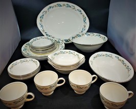 Vintage Eggshell Nautilus China White Roses 27 Piece Set, Complete Serving for 4 - £117.33 GBP