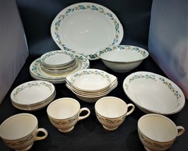 Vintage Eggshell Nautilus China White Roses 27 Piece Set, Complete Servi... - $148.49