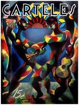 486.Quality Design cubist 18x24 Poster.Conga Dancers.Colorful couple.Modern inte - $28.00