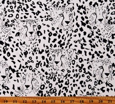 Cotton Leopard Animal Print Spots Leopards Beige Fabric Print by Yard D375.76 - £11.15 GBP