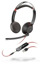 Plantronics Poly Blackwire C5220T Headset (Black With Red Accent) - £52.22 GBP