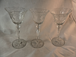 Antique Cut Crystal Cordial Liquor Glasses 6 3/4&quot;Tall GORGEOUS!! Set of 3 - $31.18