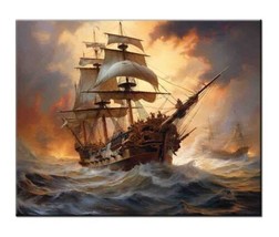 painting    Best Decor ship Naval Battle  Picture Printed Canvas Giclee - £6.77 GBP+