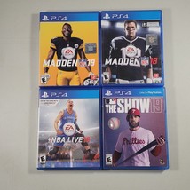 PS4 Sports Games Lot Of 4 (MLB The Show 19, Madden 18, Madden 19, NBA Live 16) - £17.94 GBP