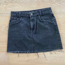 Urban Outfitters BDG Black Washed Raw Hem Denim Mini Skirt - £19.16 GBP
