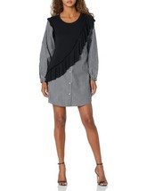 kensie Women&#39;s Drapey French Terry Dress Black Combo Size XS - $1,112.09 MXN