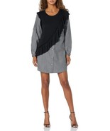 kensie Women&#39;s Drapey French Terry Dress Black Combo Size XS - $1,112.09 MXN