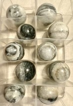 Round 2-2.5 Inch Natural Polished Black White Grey Marble Stone Sphere O... - £7.81 GBP