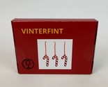 IKEA VINTERFINT Hanging Decoration Glass Candy Cane 3.25&quot; Ornament 3 Pac... - $16.82