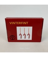 IKEA VINTERFINT Hanging Decoration Glass Candy Cane 3.25&quot; Ornament 3 Pac... - £13.25 GBP