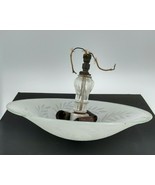 Vintage Mid Century 3 Light Glass Chandelier Ceiling Lamp Leaf Leaves Pa... - £77.39 GBP