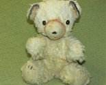 VINTAGE ANTIQUE TEDDY PLUSH RATTLE JINGLE BEAR MOHAIR? IVORY FUR STUFFED ANIMAL  - $206.17