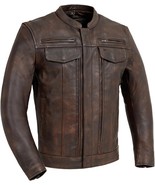 Dodici Men&#39;s Motorcycle Biker Cowhide Leather Jacket - $306.50 CAD