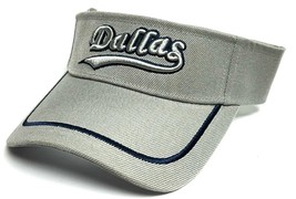 Dallas City Gray Embroidered Hat Cap Golf Sun Visor Adult Men&#39;s Adjustable - $9.99