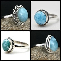 925 Argento Larimar Gemma Fatto a Mano 4 PC Fedi Nuziali Ingrosso Lotto Regalo - £97.77 GBP