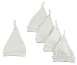 Unisex 100% Cotton White Knotted Baby Cap (Pack of 5) One Size - $21.37
