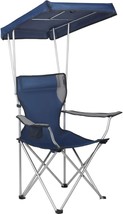 Folding Camping Chair With Canopy, Portal Quad Shade, 19 Point 69&quot;W, Blue/Grey. - £47.38 GBP