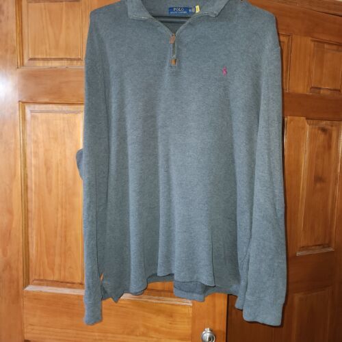 Primary image for Polo Ralph Lauren 1/4 zip Pullover Sweater Sweatshirt Gray Mens XXLarge