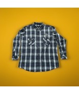 Harley Davidson Mens Plaid Shirt Size 3XL Embrodiered Front &amp; Back Long ... - €24,81 EUR
