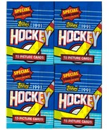 Four Topps 1991 Unopened Hockey Cards - £4.52 GBP