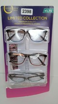 Design Optics F.G Limited Collection Fashion Reading Glasses +1.75 3PK Open Box - £7.78 GBP