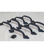 8 Large Cast Iron Antique Style Door Handles Gate Pull Shed Drawer Pulls... - £29.08 GBP