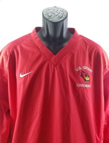 Primary image for Nike Team U.S Grant V-Neck Windbreaker Pull Over Mens Cardinals Extra Large Red