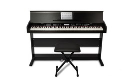 VIRTUEBLACK Alesis Virtue 88-Key Digital Piano with Wooden Stand and Ben... - $765.69
