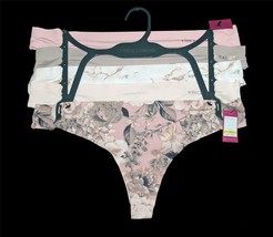 5 Vince Camuto Floral Roses Solids Marbled No Show Thongs Panties Wms NWT $60 - £36.07 GBP