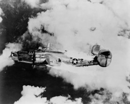 B-24 Liberator burning in the air over Austria 8x10 World War II WW2 Photo - £6.93 GBP