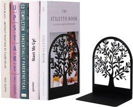 Metal Bookend, Tree of Life Bookend for Shelves, Home Decorative Bookends for He - £9.22 GBP