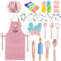 Real Kids Baking And Cooking Sets - 38 Pcs Real Baking Supplies For Junior Chef  - £30.83 GBP