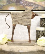 Faux Driftwood Charging Bull Totem Tiki Wildlife Desktop Decorative Resi... - $56.03 CAD