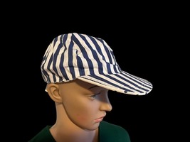 NWT VINTAGE 80s WOMEN’S REVERSIBLE HAT CAP BLUE POLKA DOT STRIPE NEW! ON... - $245.15 MXN