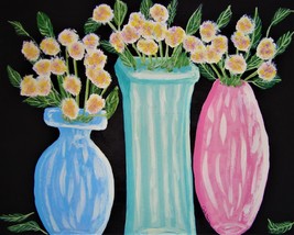 Painting Flowers Glass Vase Vases Original Signed Art Impressionism Reno... - $71.76