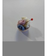 Handmade wooden miniature knitting bowl - $2.95