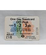 Vintage 1986 London Regional Transport One Day Travelcard Off-Peak Train... - $38.85 CAD