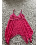 Red Lace Mesh Asymmetrical Adjustable Straps Lingerie Sleep Dress Size M... - $197.82 MXN