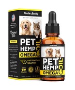 Pet Hemp and Salmon Oil for Dogs &amp; Cats, Omega 3, 6, 9 and Vitamins B, E - £15.69 GBP