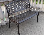 Luxury High-End Cast Aluminum Outdoor Patio Bench, Bronze - $350.99