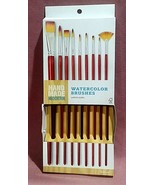 9 Pc Hand Made Modern Watercolor Brushes Synthetic Bristles FSC Certified - $8.00